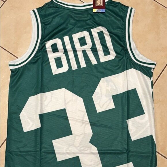 Boston Celtics Larry Bird # 33 Jersey Green/White , Unisex - Picture 2 of 12